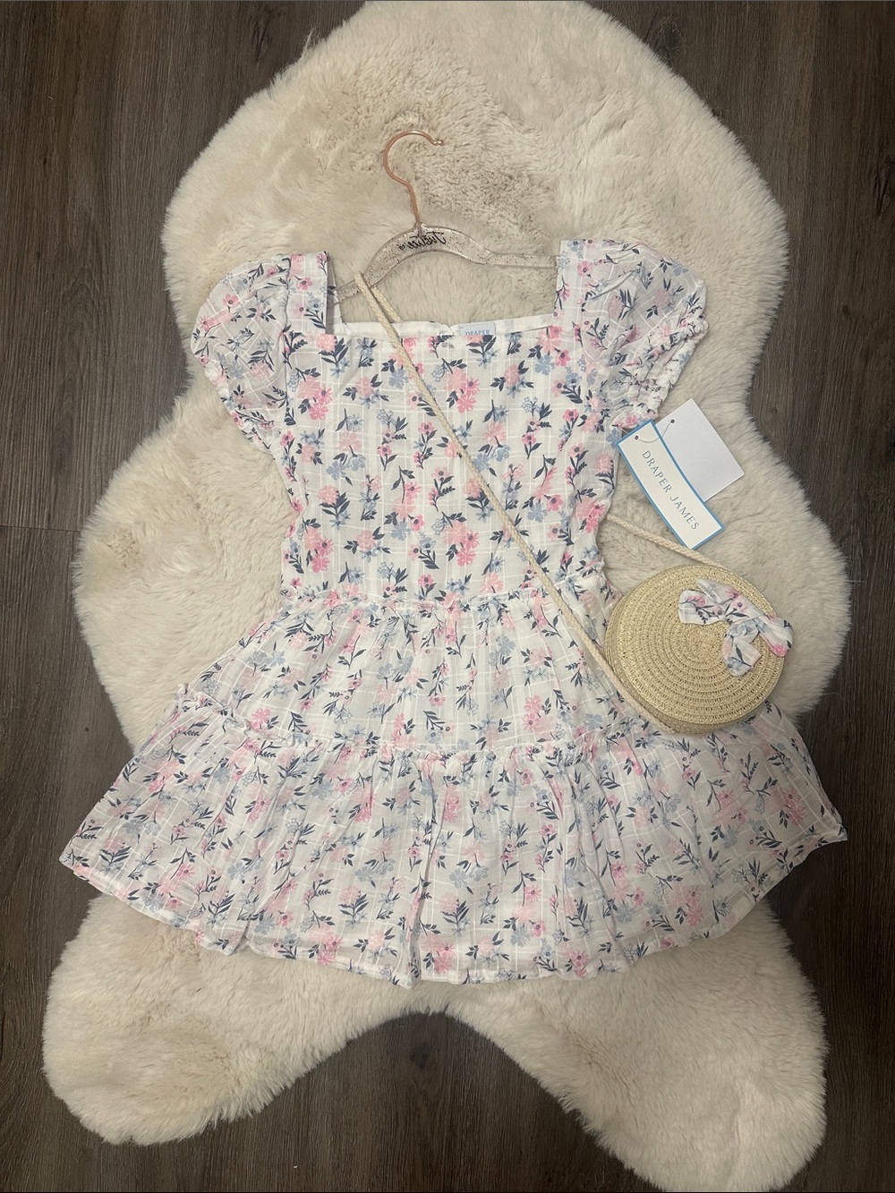 Girls Pink Floral Dress size 6